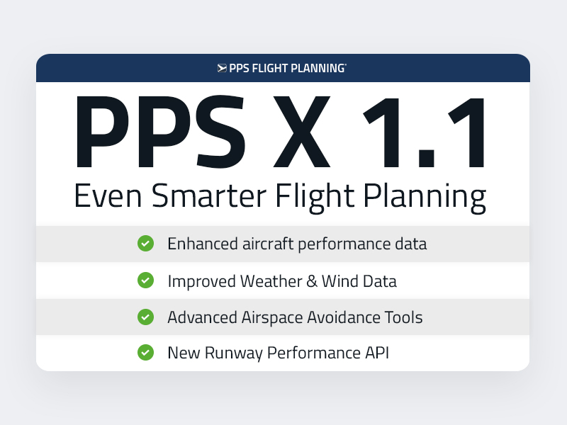 PPS X 1.1 introduces enhanced aircraft performance data, airspace avoidance, and a new runway API for smarter flight planning.